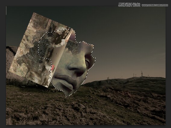 Photoshop合成巨石人脸后期场景效果图