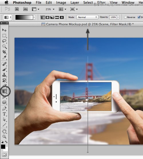 Photoshop巧用智能滤镜制作手机看图特效模型