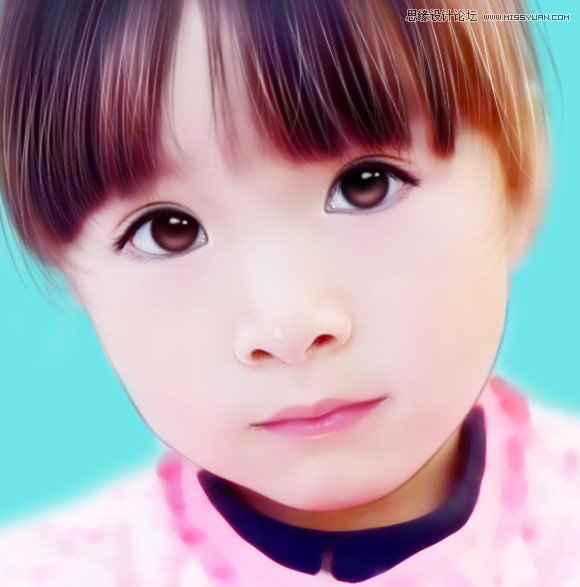 Photoshop给外景儿童照片转唯美的手绘效果