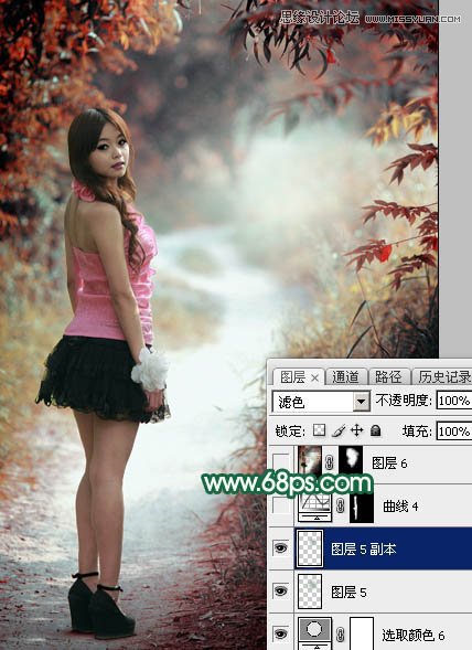 Photoshop调出外景人像秋季唯美暖黄色调