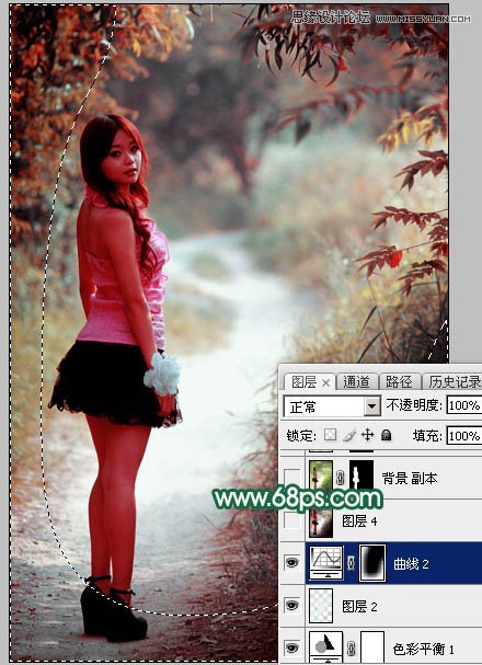 Photoshop调出外景人像秋季唯美暖黄色调