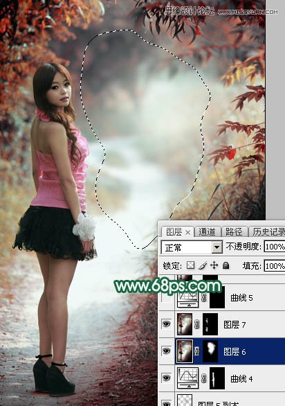 Photoshop调出外景人像秋季唯美暖黄色调