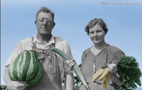 Photoshop快速的给老照片添加真实的颜色