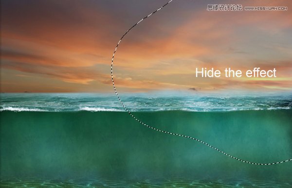 Photoshop合成海上漂浮的海龟岛效果图