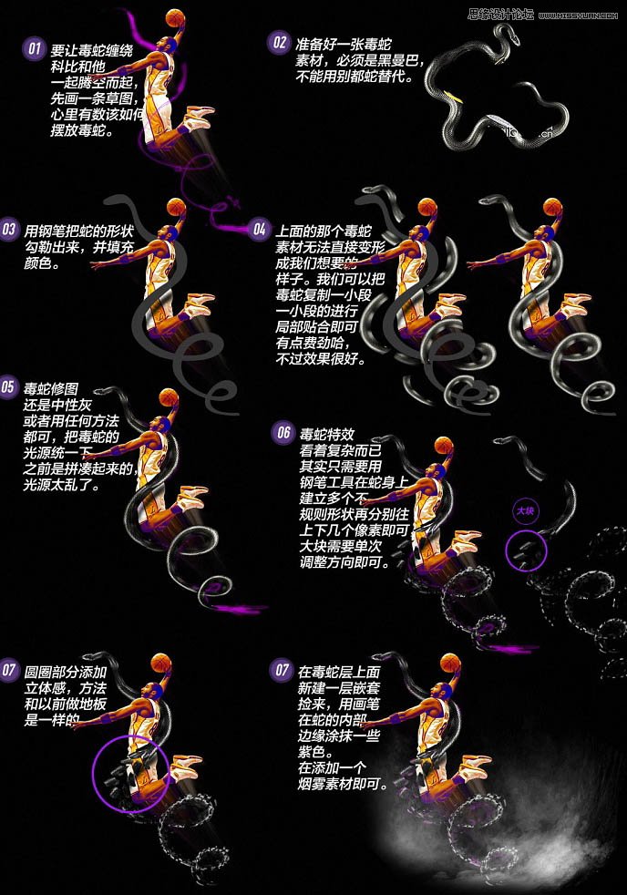 Photoshop设计制作绚丽的篮球扣篮海报教程