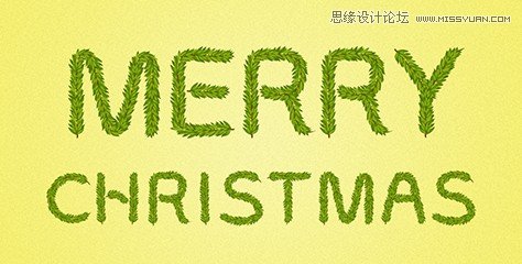 Photoshop绘制时尚逼真的松树艺术字教程