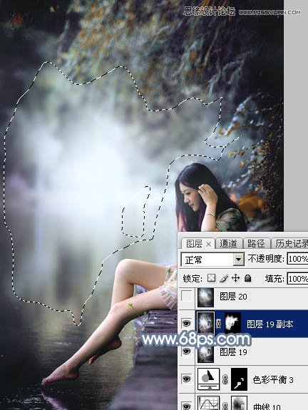 Photoshop调出江边女孩唯美的暗色艺术效果