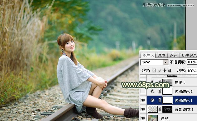 Photoshop绘制铁轨果子照片暗色逆光效果图