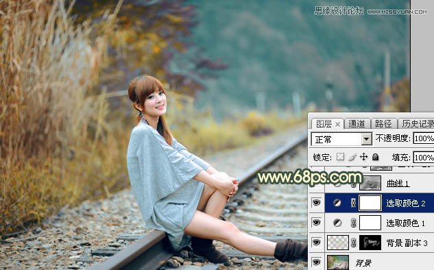 Photoshop绘制铁轨果子照片暗色逆光效果图