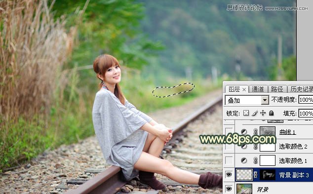 Photoshop绘制铁轨果子照片暗色逆光效果图