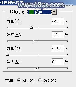 Photoshop给外景果子照片添加唯美绿色效果