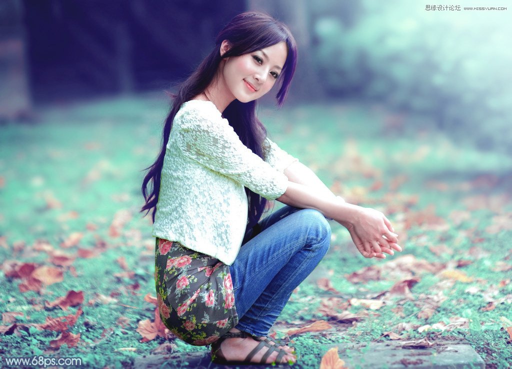 Photoshop给外景果子照片添加唯美绿色效果