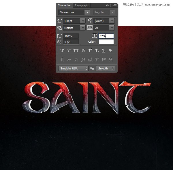 Photoshop制作熔岩效果的3D立体字教程