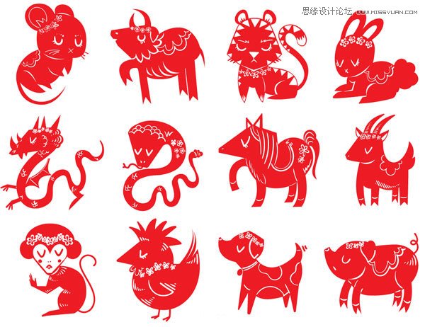 Illustrator绘制中国传统十二生肖图案教程