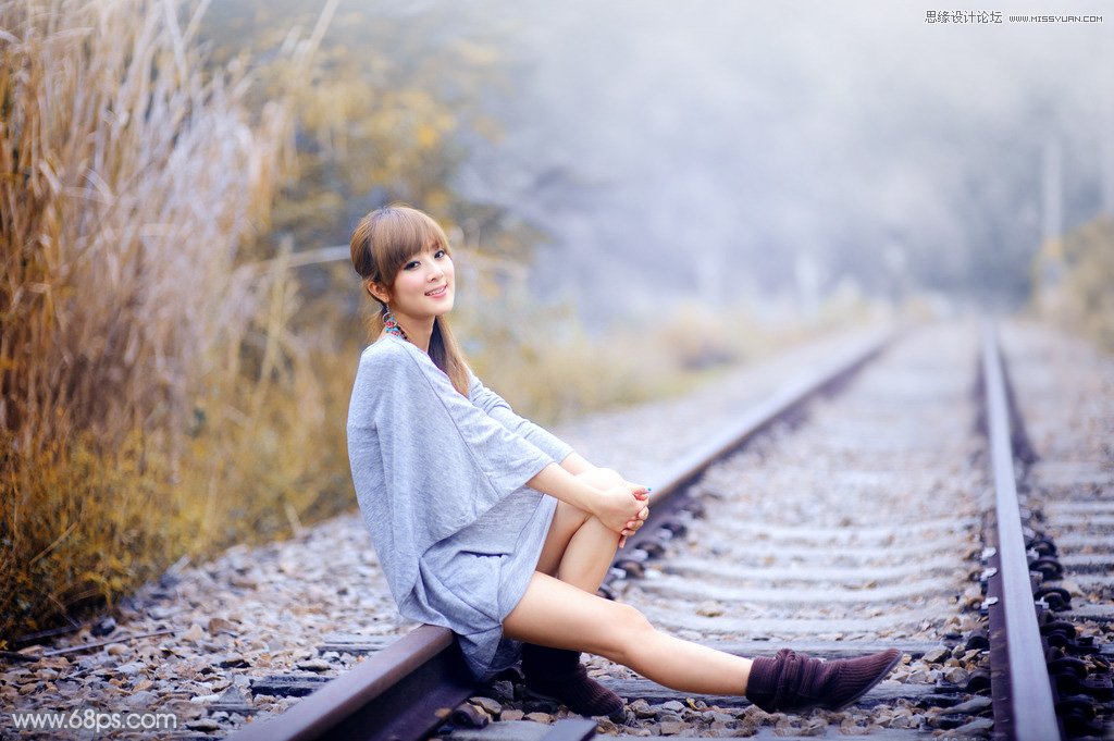 Photoshop调出外景人像甜美逆光效果图
