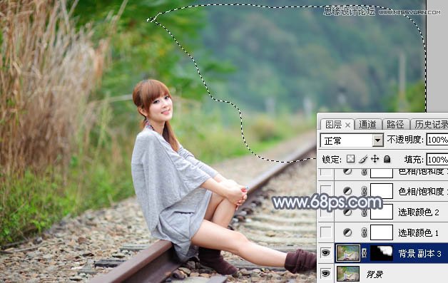 Photoshop调出外景人像甜美逆光效果图