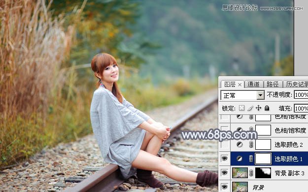 Photoshop调出外景人像甜美逆光效果图