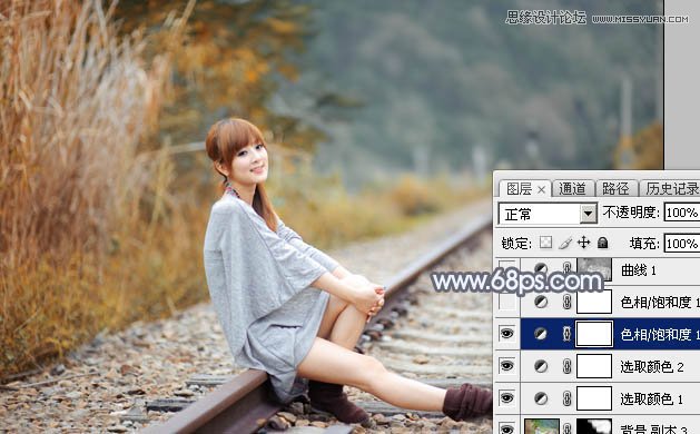 Photoshop调出外景人像甜美逆光效果图