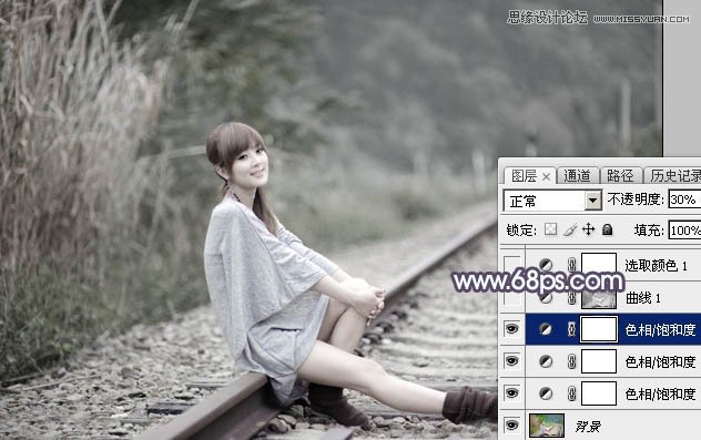 Photoshop调出果子美女照片冷色艺术效果