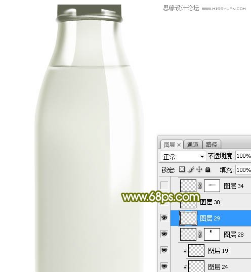 Photoshop绘制玻璃光泽的牛奶瓶子教程