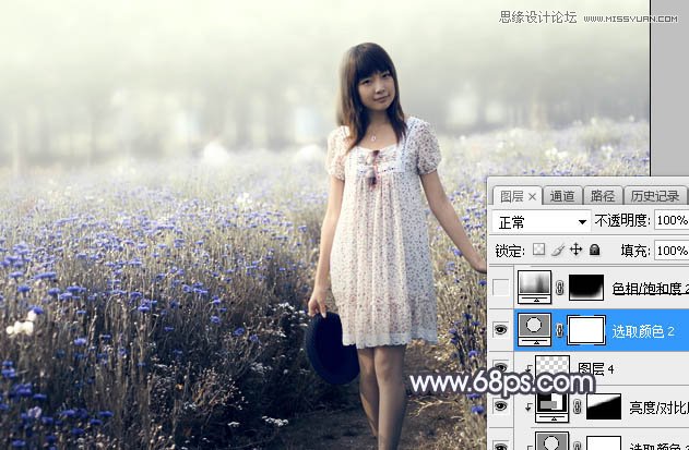 Photoshop调出花园女孩唯美逆光效果图