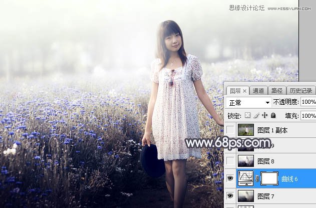 Photoshop调出花园女孩唯美逆光效果图