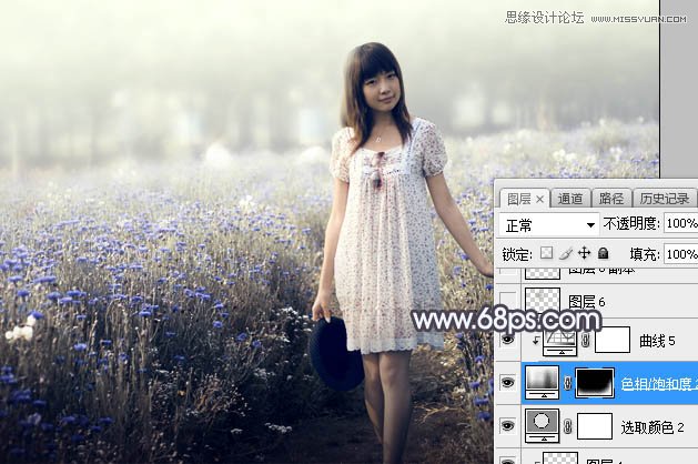 Photoshop调出花园女孩唯美逆光效果图
