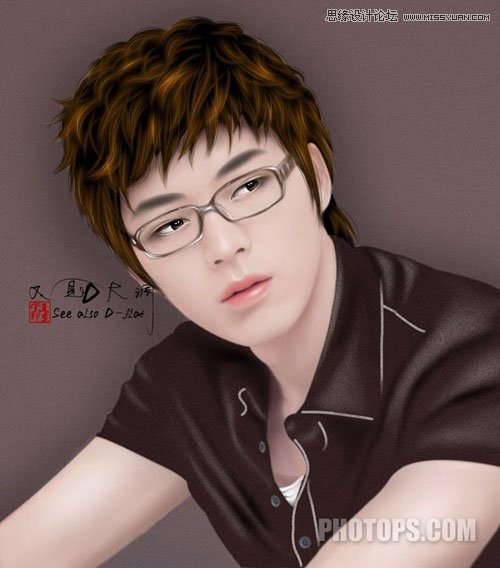 Photoshop给男生帅哥照片转成仿手绘效果