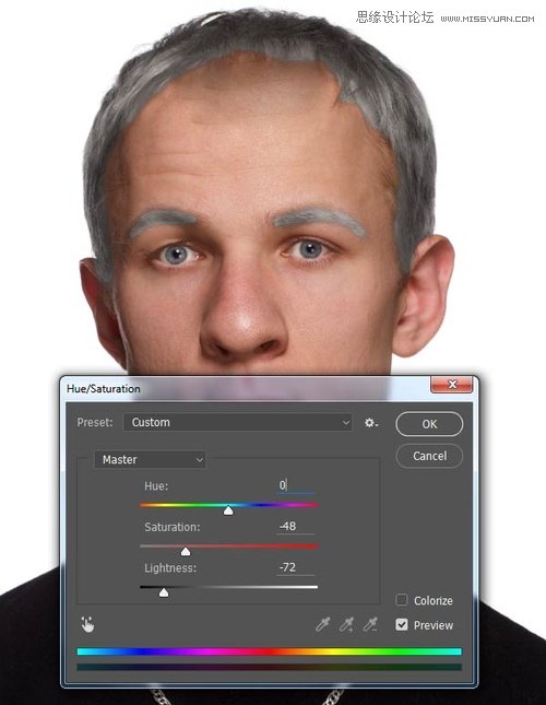Photoshop快速的把年轻人变成老年人艺术效果