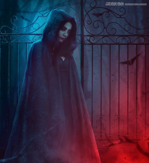 Photoshop合成暗黑风格的女巫恐怖场景