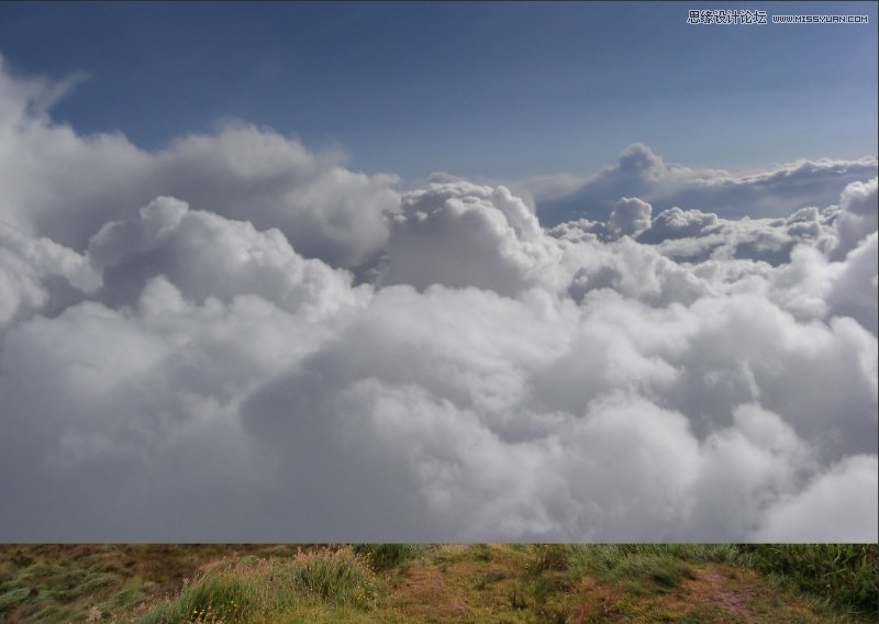 Photoshop合成在云端飞翔的鲸鱼城堡场景