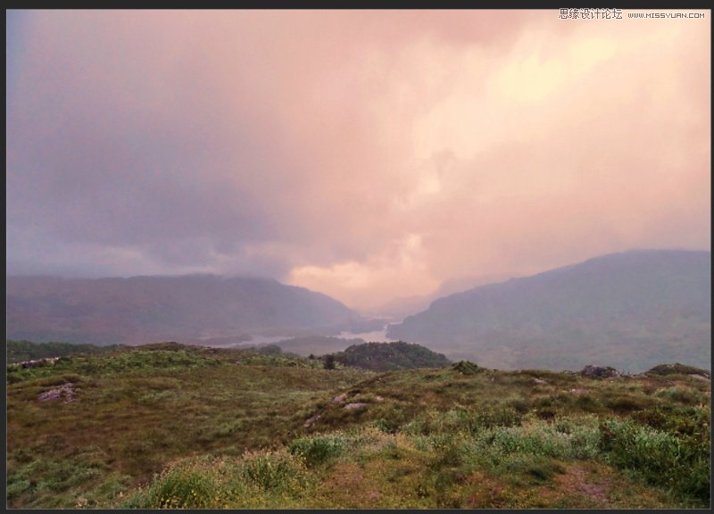 Photoshop合成在云端飞翔的鲸鱼城堡场景