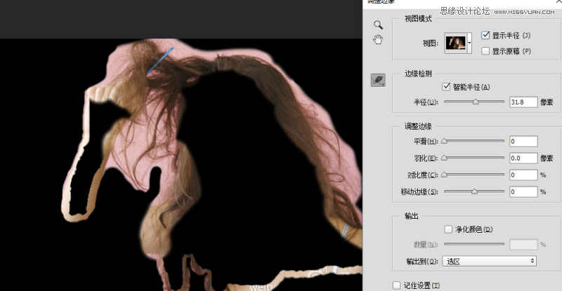 Photoshop详细解析调整边缘在抠图实例中应用