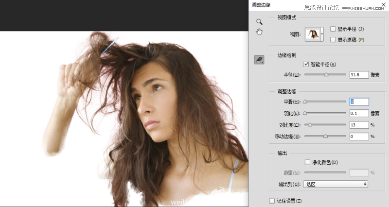 Photoshop详细解析调整边缘在抠图实例中应用