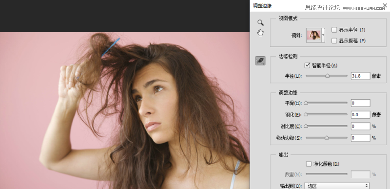 Photoshop详细解析调整边缘在抠图实例中应用