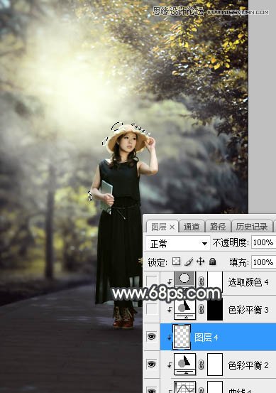 Photoshop调出外景美女人像甜美逆光效果图