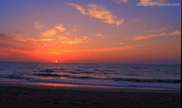 Photoshop给外景田园人像添加夕阳美景效果