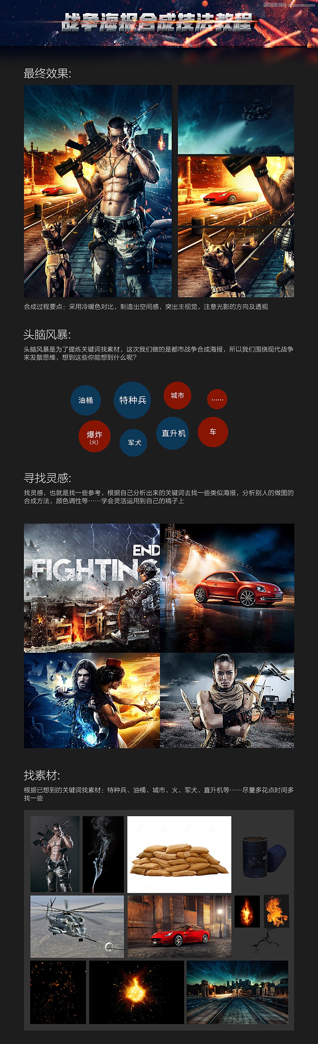 Photoshop合成创意的战场场景海报教程