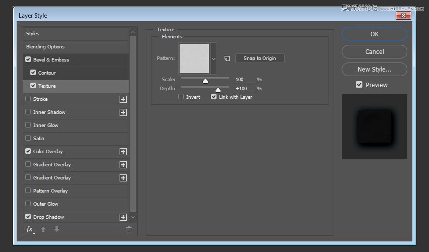 Photoshop使用图层样式制作皮革艺术字