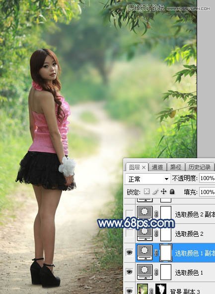 Photoshop调出外景清纯女孩唯美的逆光效果