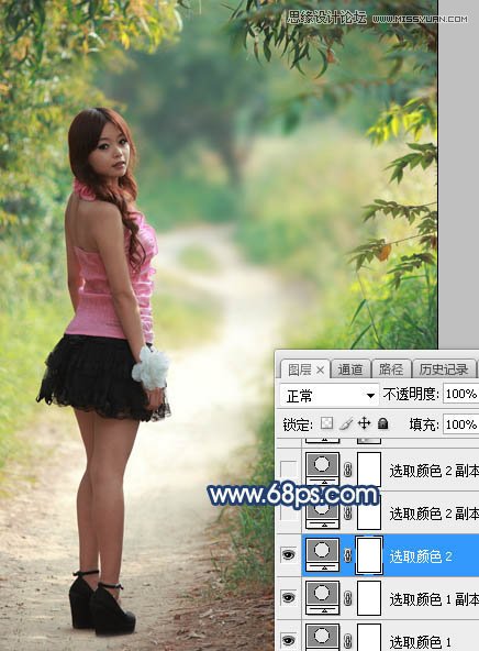Photoshop调出外景清纯女孩唯美的逆光效果