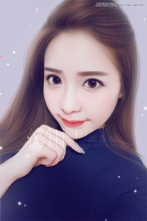 Photoshop给可爱的美女照片转手绘特效