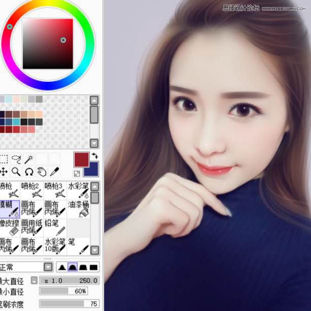 Photoshop给可爱的美女照片转手绘特效