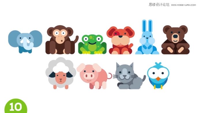 Illustrator绘制扁平化风格的小动物图标