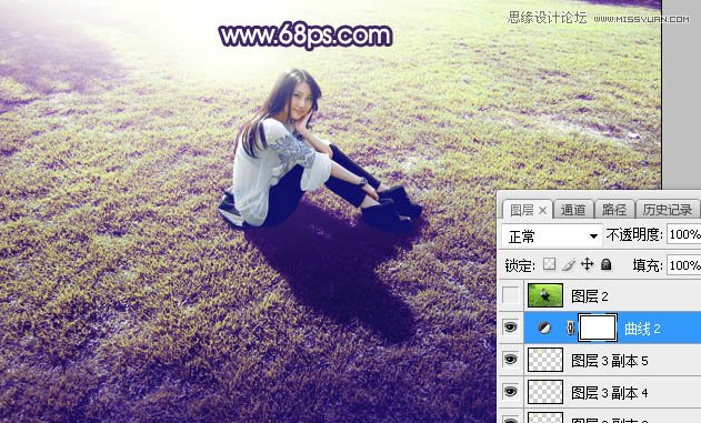 Photoshop给春季外景人像添加唯美逆光效果