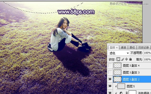 Photoshop给春季外景人像添加唯美逆光效果