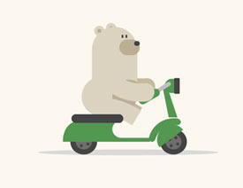 Illustrator制作骑电动车的小熊动画教程
