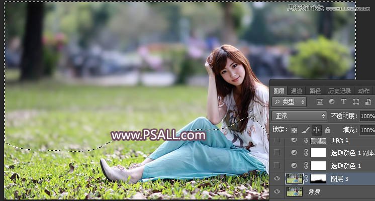 Photoshop给外景人像照片添加唯美光线效果