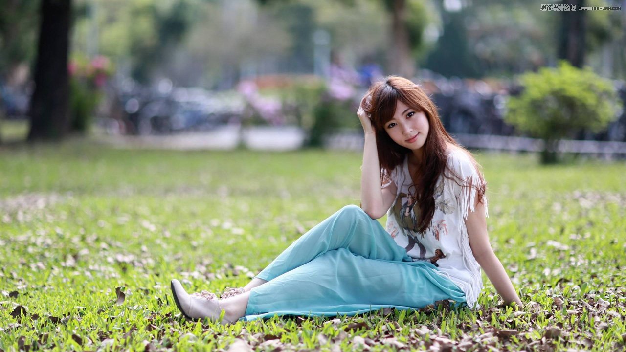 Photoshop给外景人像照片添加唯美光线效果