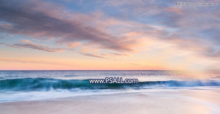 Photoshop把河流外景照片添加唯美夕阳景色